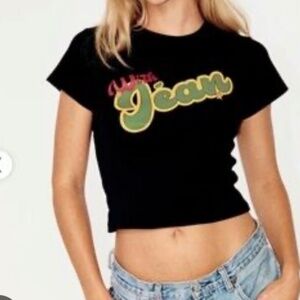 With Jean 'With Love' Black Baby Tee (Small)